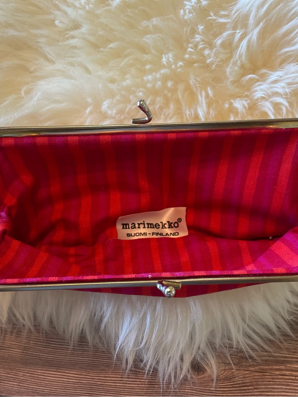 Vintage Marimekko kiss-lock pouch ~ Piccolo stripe - Picture 3 of 8
